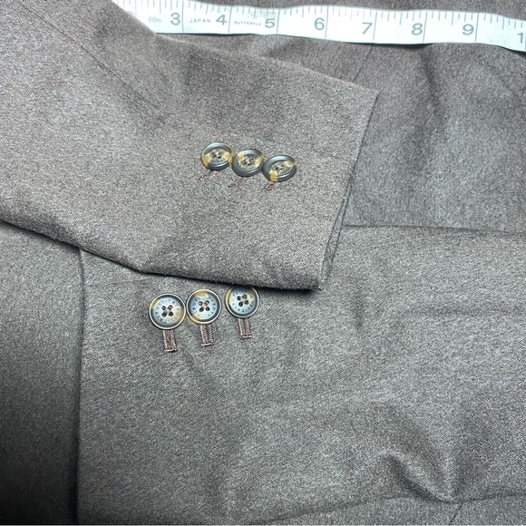 NEW Talbots 99% Wool Brown Blazer Woven in Italy Two Button 8 Petite Pockets 8P - Picture 12 of 14